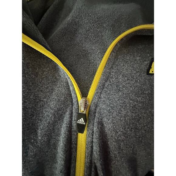 Adidas Gray & Yellow UNIVERSITY OF MICHIGAN Full Zip Climawarm Track Jacket S - Picture 6 of 8